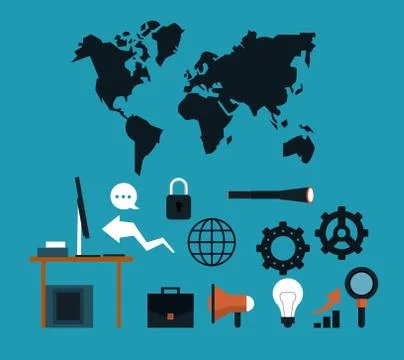 Set of business elements Stockillustratie