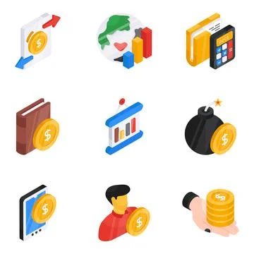Set of Business Flat Icons Stock Illustration