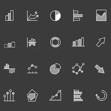 Set of business graph icon. Chart growth vector illustrator. Illustrazione stock