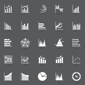 Set of business graph icon Stock Illustration