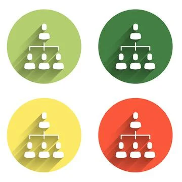 Set Business hierarchy organogram chart infographics icon isolated with lon.. Stock Illustration