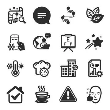 Set of Business icons, such as Loan house, Text message, Organic tested symbols Stock Illustration