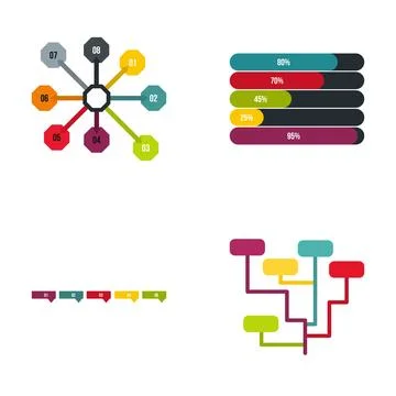 Set of business infographic elements and data visualization charts Illustrazione stock