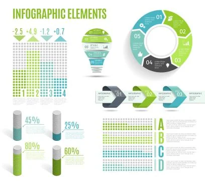 Set of business infographic elements Illustrazione stock