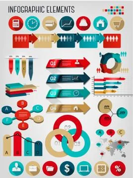 Set of business infographics elements. vector illustration Stock Illustration