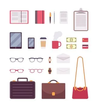 Set of business items Stock Illustration