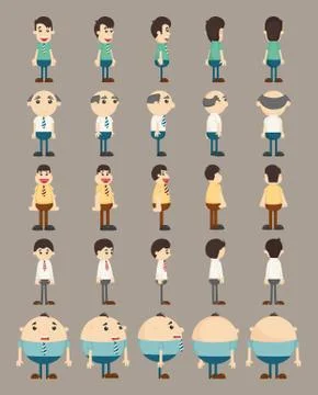 Set of business man characters Stock Illustration