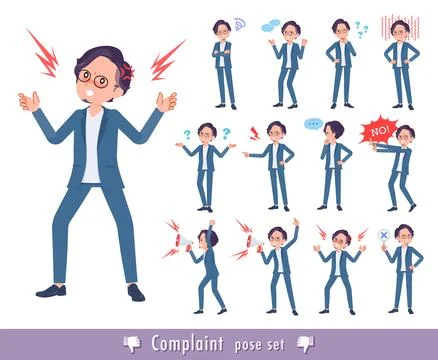 A set of business man expressing their discontent Illustrazione stock