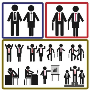 Set of Business Man Icon Stock Illustration
