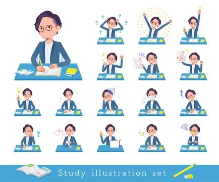 A set of business man on study Stock-Illustration