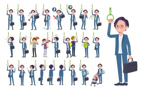 A set of business man on the train Stock Illustration