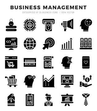 Set of Business Management icons. Vector Illustration. Stock Illustration
