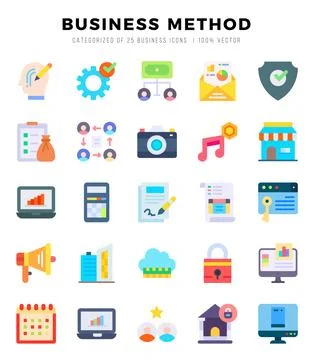 Set of Business Method icons in Flat style. High quality Flat Icons symbol .. Stock Illustration