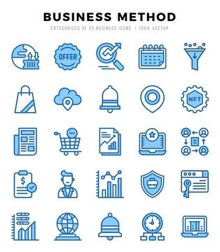 Set of Business Method icons in Two Color style. Two Color Icons symbol col.. Stock-Illustration