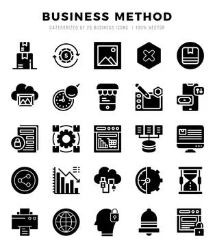 Set of Business Method icons. Vector Illustration. Stockillustratie