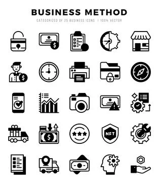 Set of Business Method icons. Vector Illustration. Stockillustratie