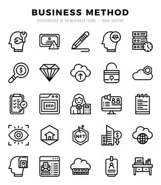 Set of Business Method icons. Vector Illustration. Stock Illustration
