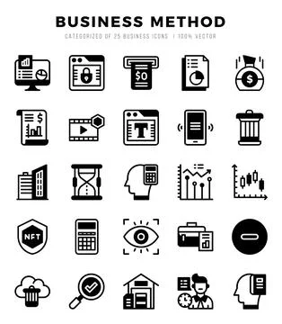 Set of Business Method icons. Vector Illustration. Stock Illustration