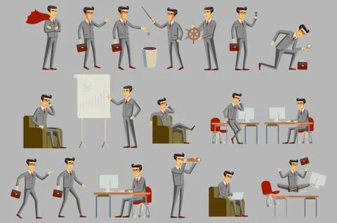 Set of business people vector Stock Illustration