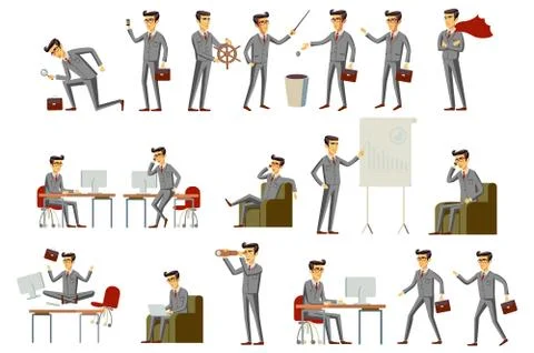 Set of business people vector Stock Illustration