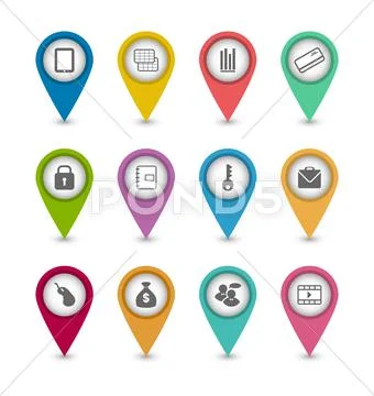 Set business pictogram icons for design your website Stock Illustration
