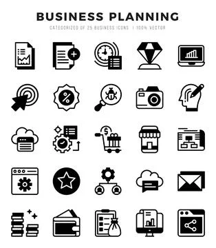 Set of Business Planning icons. Vector Illustration. Stock Illustration