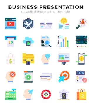 Set of Business Presentation icons. Vector Illustration. Illustrazione stock