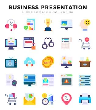 Set of Business Presentation icons. Vector Illustration. Stock Illustration