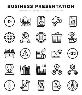 Set of Business Presentation icons. Vector Illustration. Stock Illustration