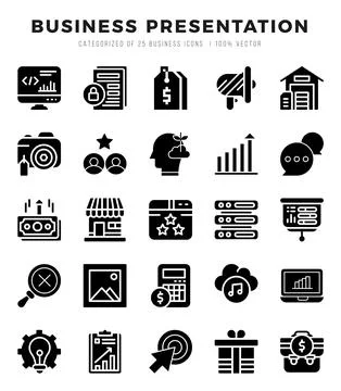Set of Business Presentation icons. Vector Illustration. Stock Illustration
