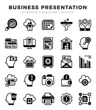 Set of Business Presentation icons. Vector Illustration. 스톡 일러스트