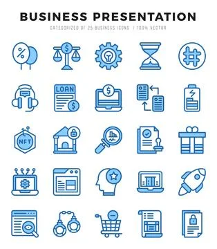 Set of Business Presentation icons. Vector Illustration. Stock Illustration