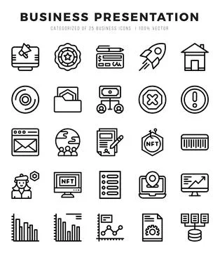 Set of Business Presentation icons. Vector Illustration. Stock Illustration