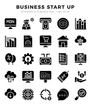 Set of Business Start Up icons. Vector Illustration. Stock Illustration
