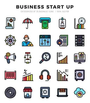 Set of Business Start Up icons. Vector Illustration. Stock Illustration
