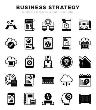 Set of Business Strategy icons. Vector Illustration. Stock Illustration