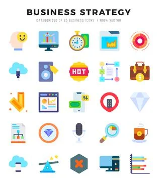 Set of Business Strategy icons. Vector Illustration. Stock Illustration
