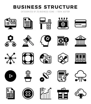 Set of Business Structure icons. Vector Illustration. 스톡 일러스트