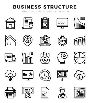 Set of Business Structure icons. Vector Illustration. Stock Illustration