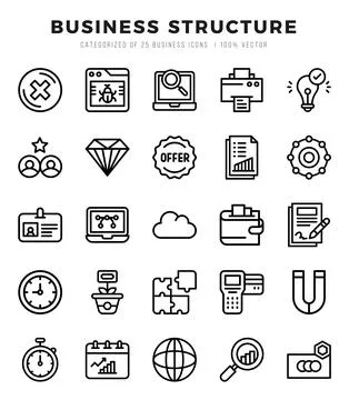 Set of Business Structure icons. Vector Illustration. Stockillustratie