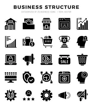Set of Business Structure icons. Vector Illustration. イラスト素材