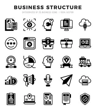 Set of Business Structure icons. Vector Illustration. 스톡 일러스트