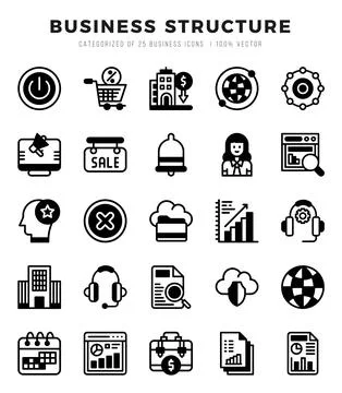 Set of Business Structure icons. Vector Illustration. Stock Illustration
