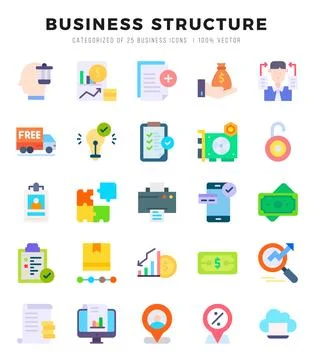 Set of Business Structure icons. Vector Illustration. Stock Illustration