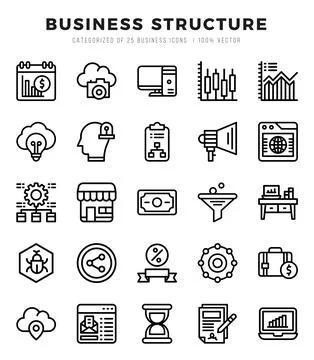 Set of Business Structure icons. Vector Illustration. Stock-Illustration