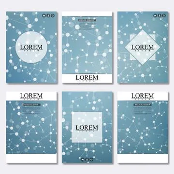 Set of business templates for brochure, flyer, cover magazine in A4 size Stock Illustration