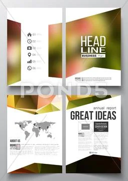 Set Of Business Templates For Brochure, Magazine, Flyer, Booklet Or Annual