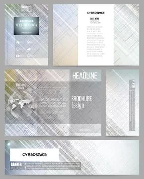Set of business templates for presentation, brochure, flyer, banner or booklet Stock Illustration