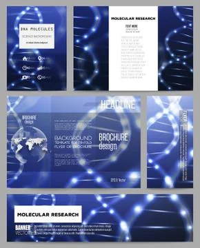 Set of business templates for presentation, brochure, flyer or booklet. DNA Stock Illustration