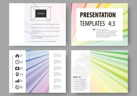 Set of business templates for presentation slides. Easy editable layouts, vector Stock Illustration